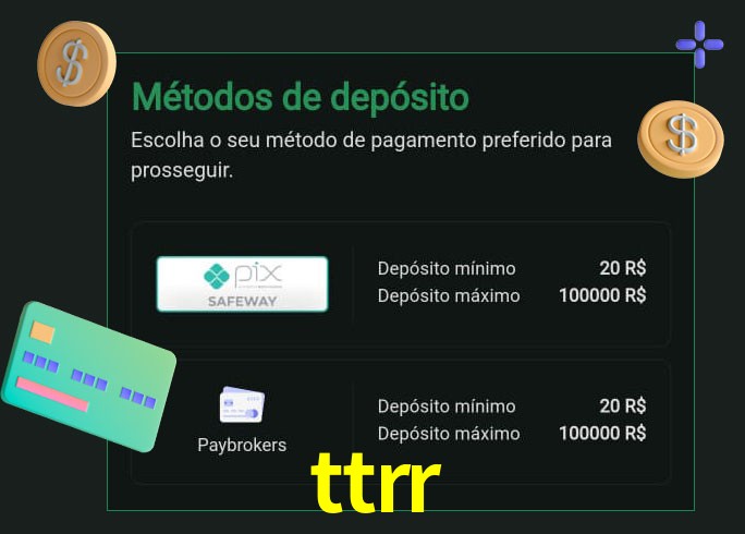 O cassino ttrr oferece uma grande variedade de métodos de pagamento